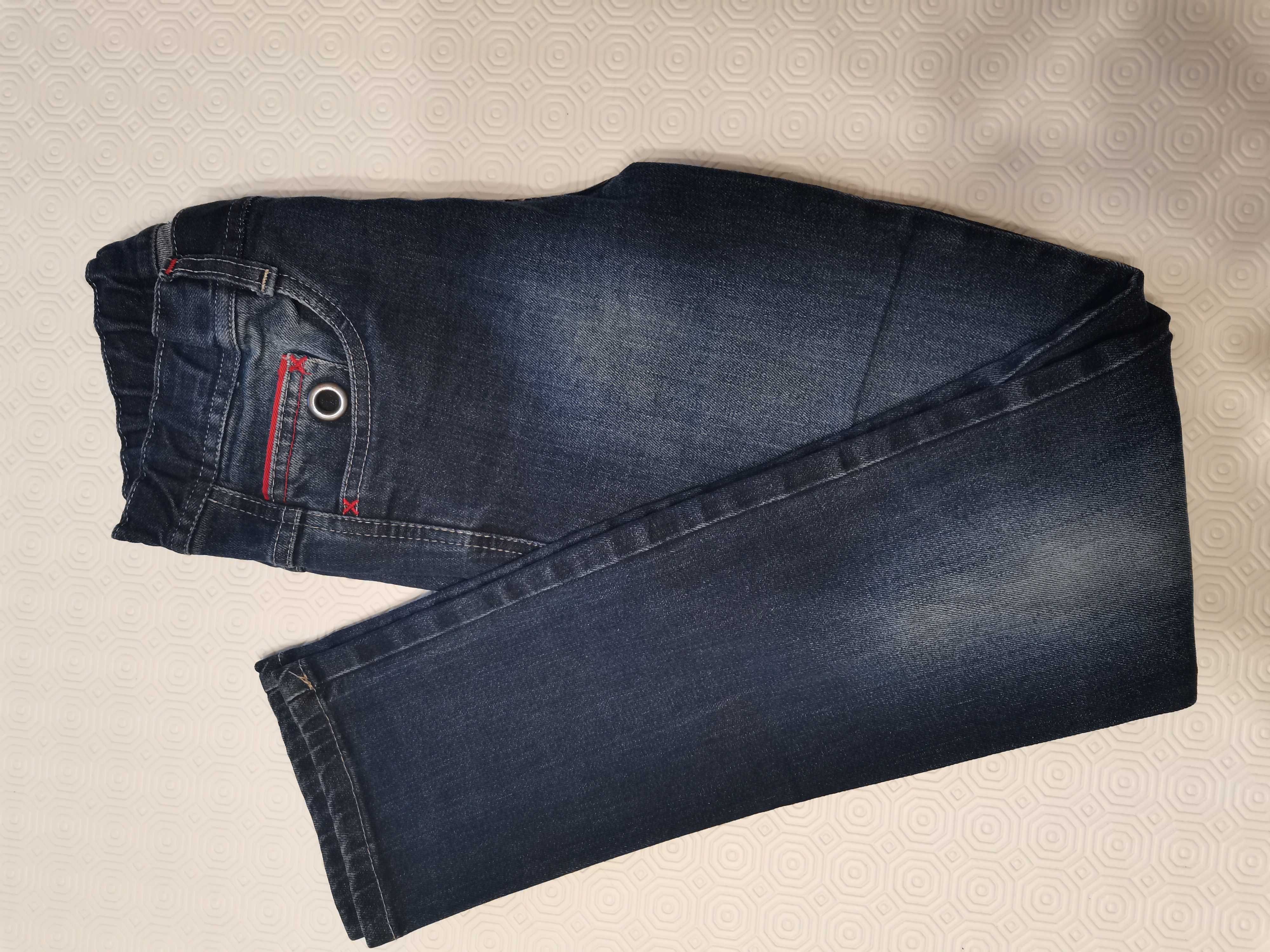 Spodnie jeans chłopięce 146-152 granatowe, stan bdb