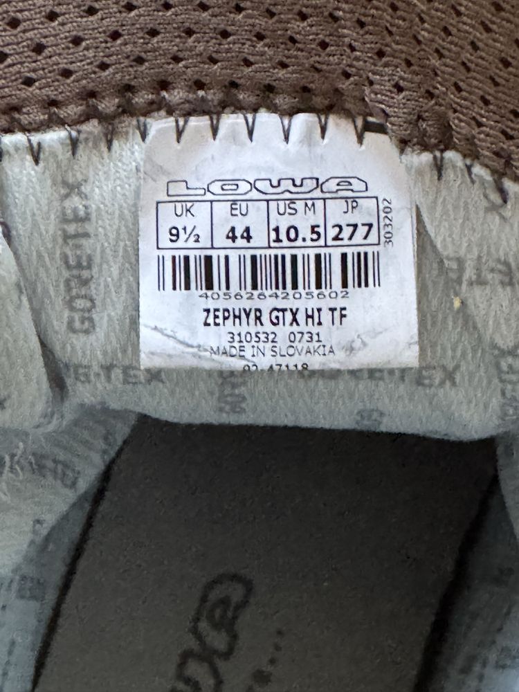 Lowa  zephyr gtx hi tf