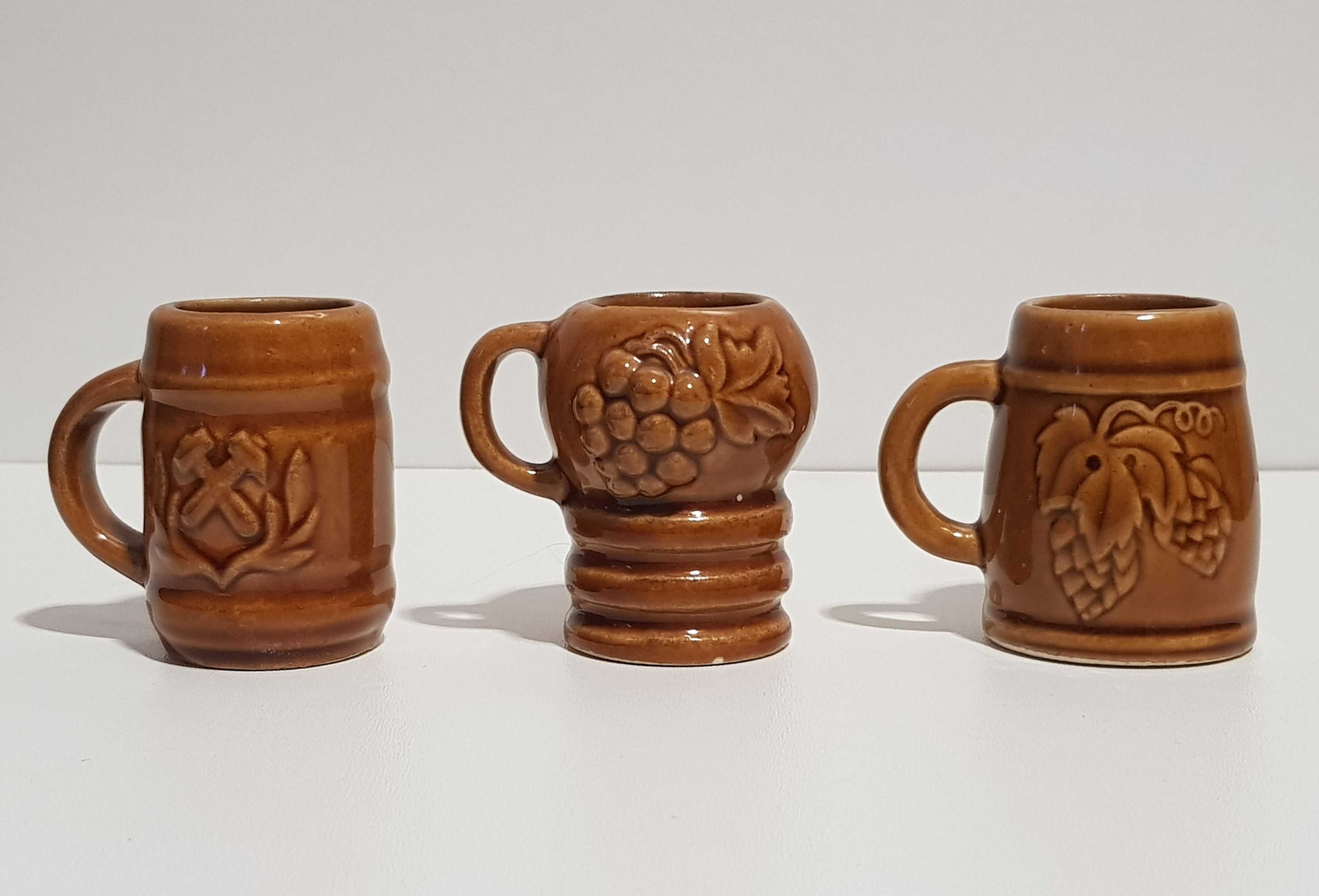 Mini kufelki ceramiczne ozdobne vintage Prl retro kufle kubeczki