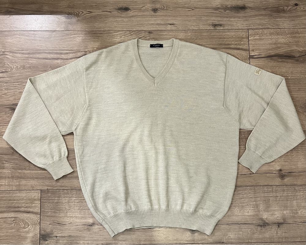 Sweter wełniany Burberry beżowy/kremowy Vintage sweterek