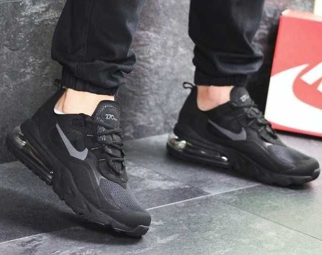 Мужские Черные Кроссовки Найк Сеточка Мужские Черные с Амортизацией