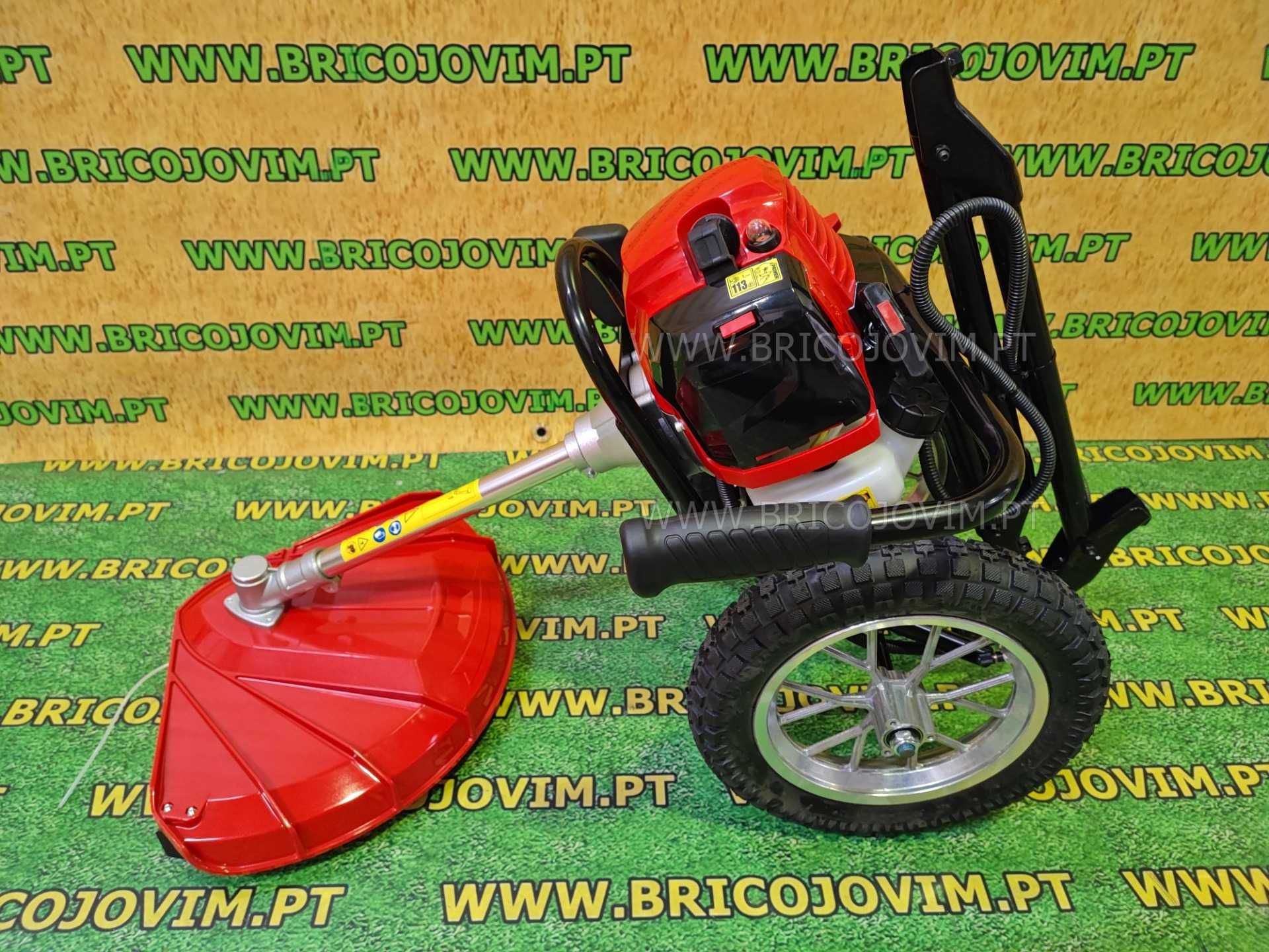 Roçadora com Rodas - Motor 52cc - Compacta - Bobine de Fio - NOVAS