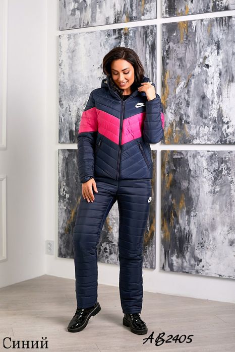 Зимовий жіночий теплий лижний костюм. Батал