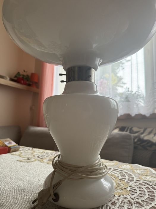 PieknaGabinetowaSzklana lampa prl retro unikat sprawna 100% orginalna