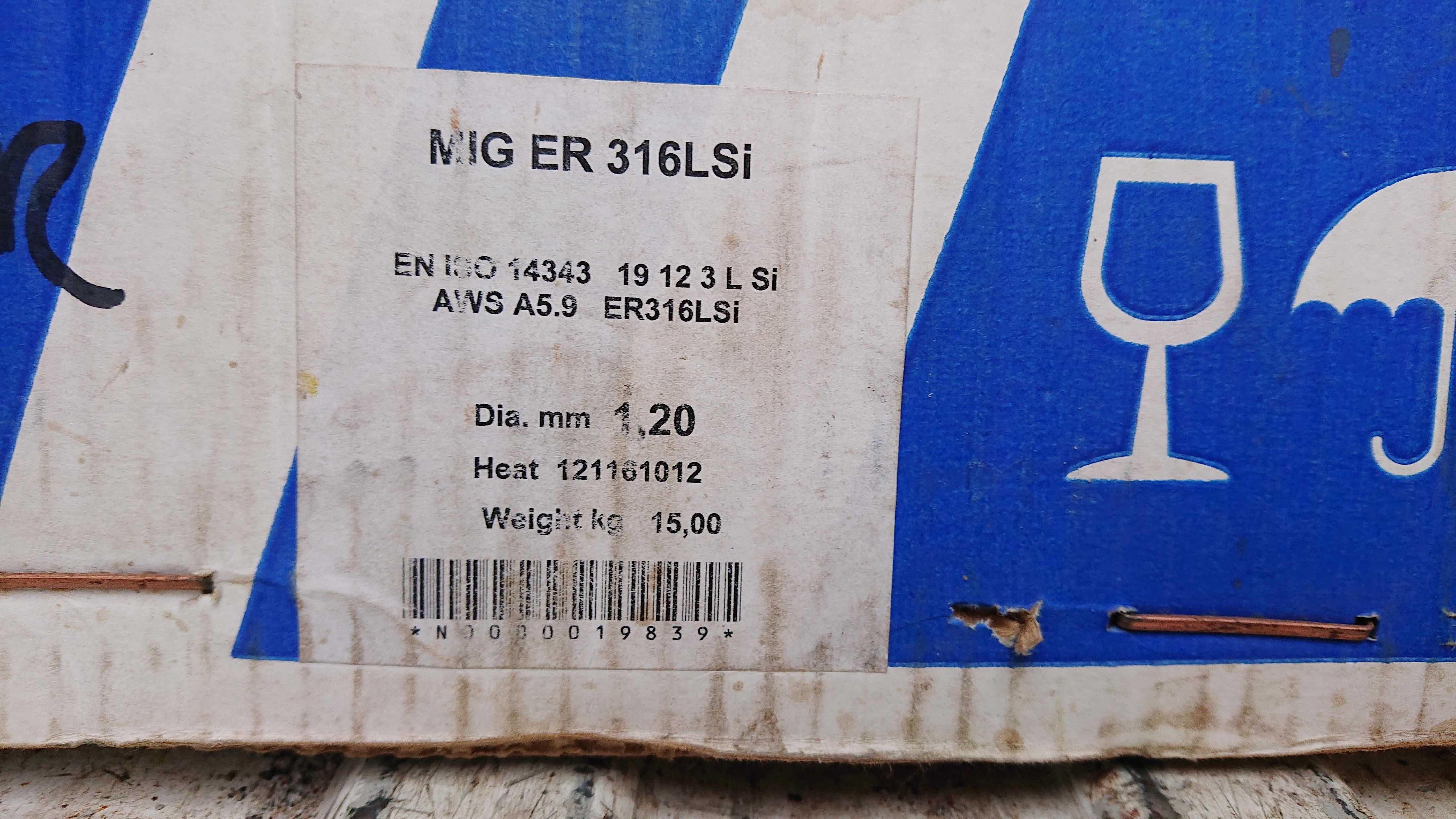 Drut spawalniczy (stal nierdzewna) MOST MIG ER 316LSi 1,2 mm 15,0 kg