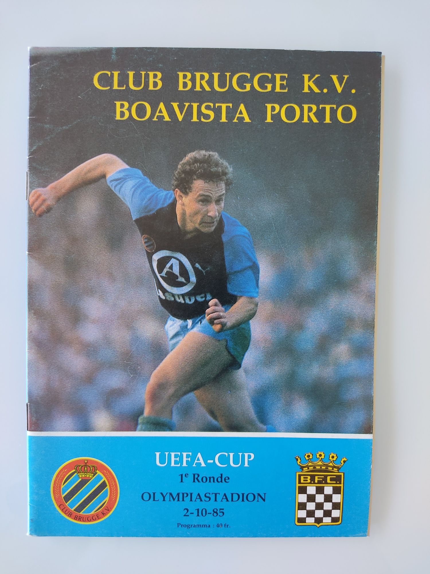 Programa oficial brugge Boavista 1985 e 86 UEFA