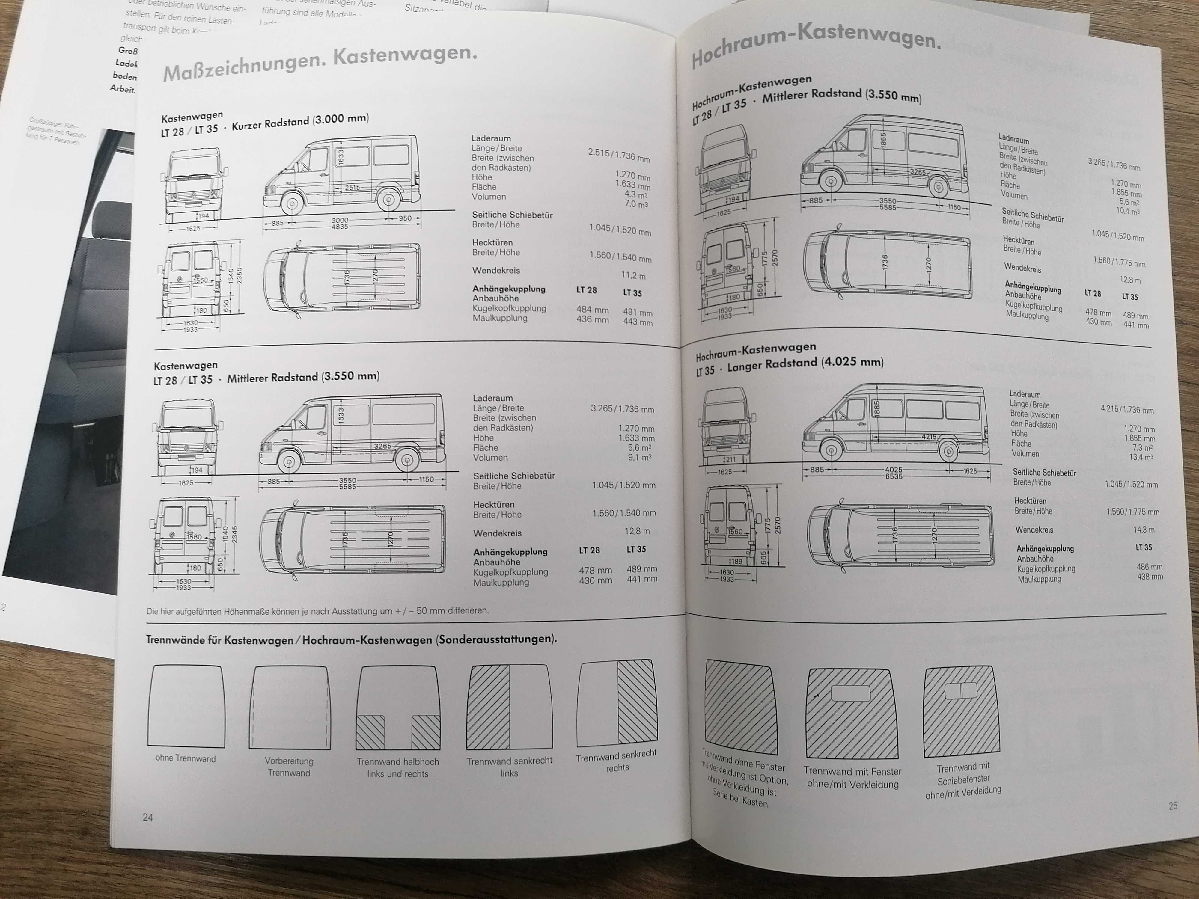 Prospekt VW LT wszystkie wersje.