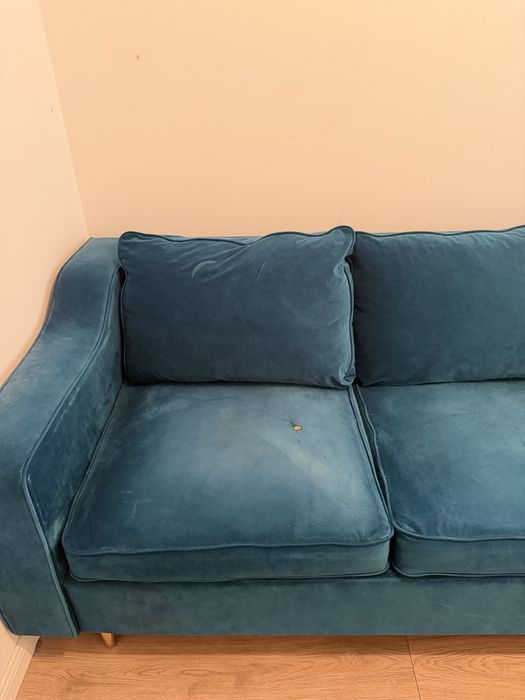 Sofa rozkładana aksamitna zielona Westwing Collection