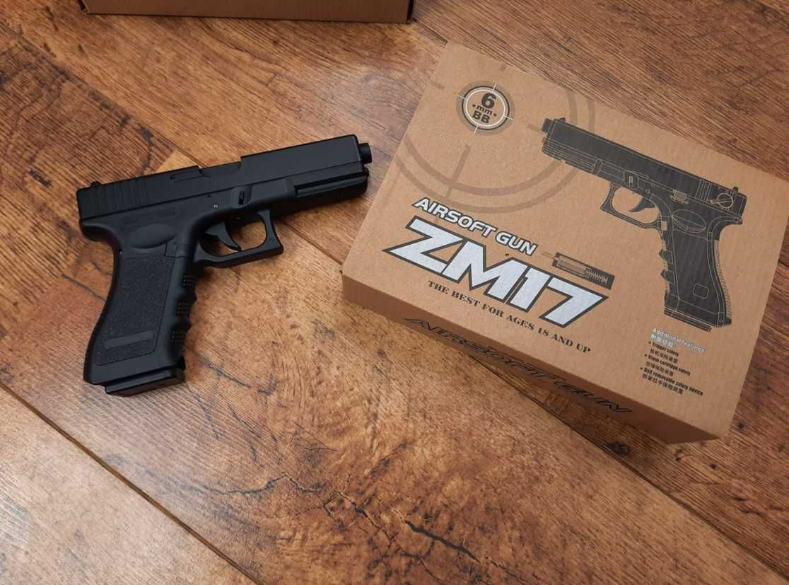 Пистолет детский zm17 игрушечный глок новый на пульках 6 мм игрушка