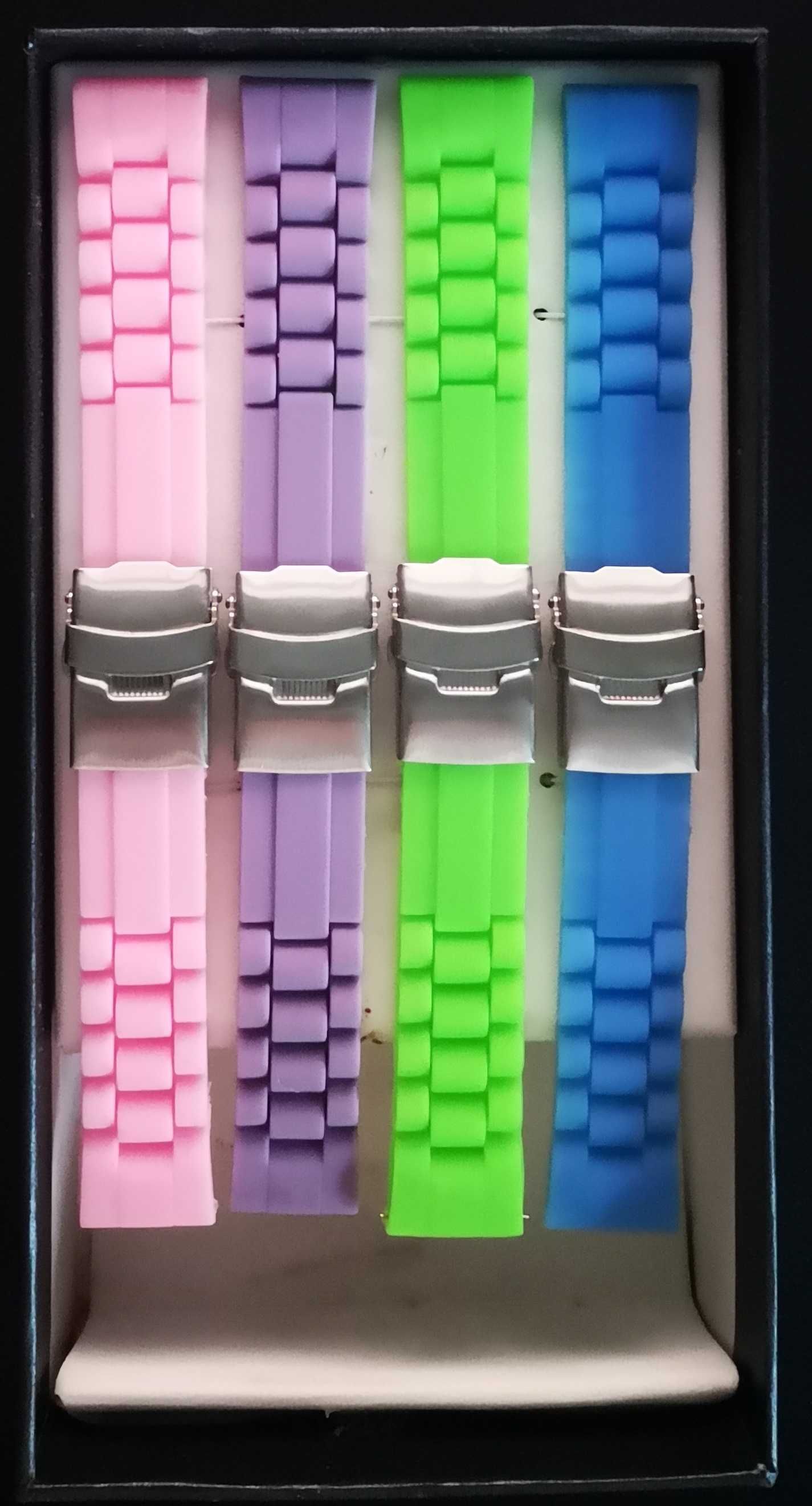 4 Braceletes Coloridas Para Relógio - Novas