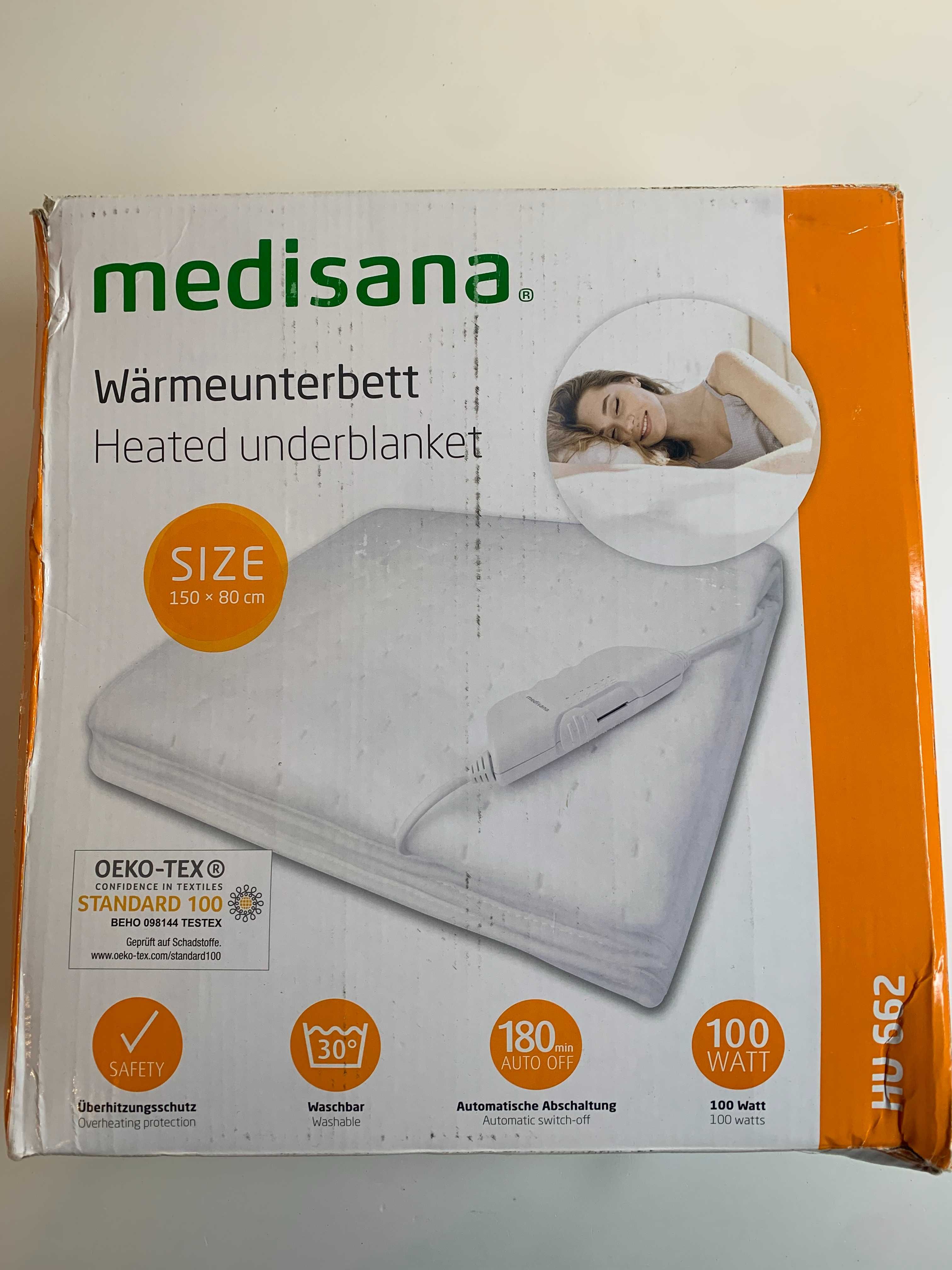 Medisana HU 662 mata na łóżko rozgrzewająca grzewcza 150x80 OEKO-TEX