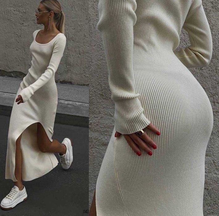 Сукня максі плаття платьє в рубчик трикотаж