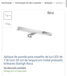 NOVO Candeeiro aplique com luz led marca ROCA