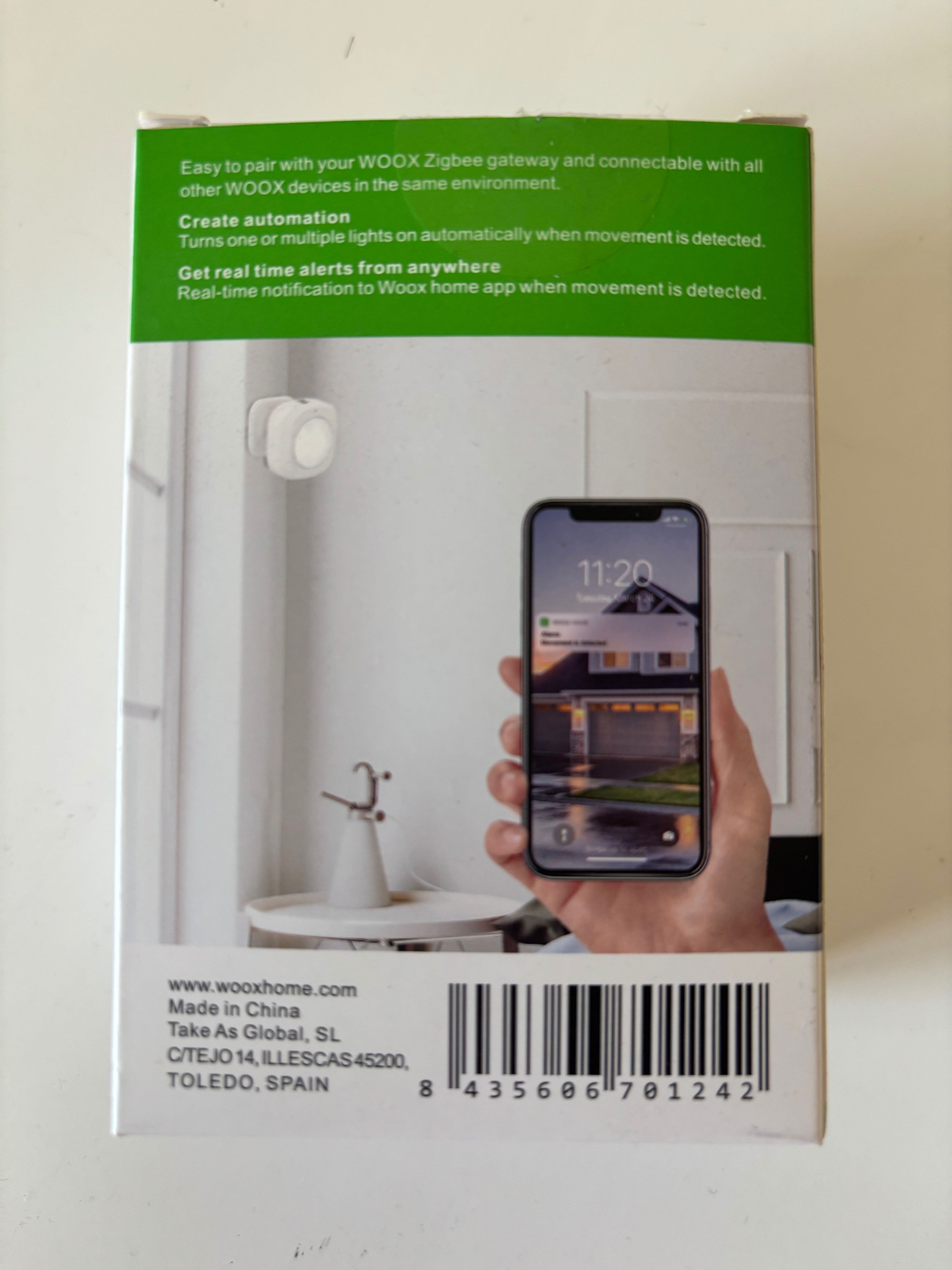 Sensor de Movimento Zigbee Wireless Woox R7046