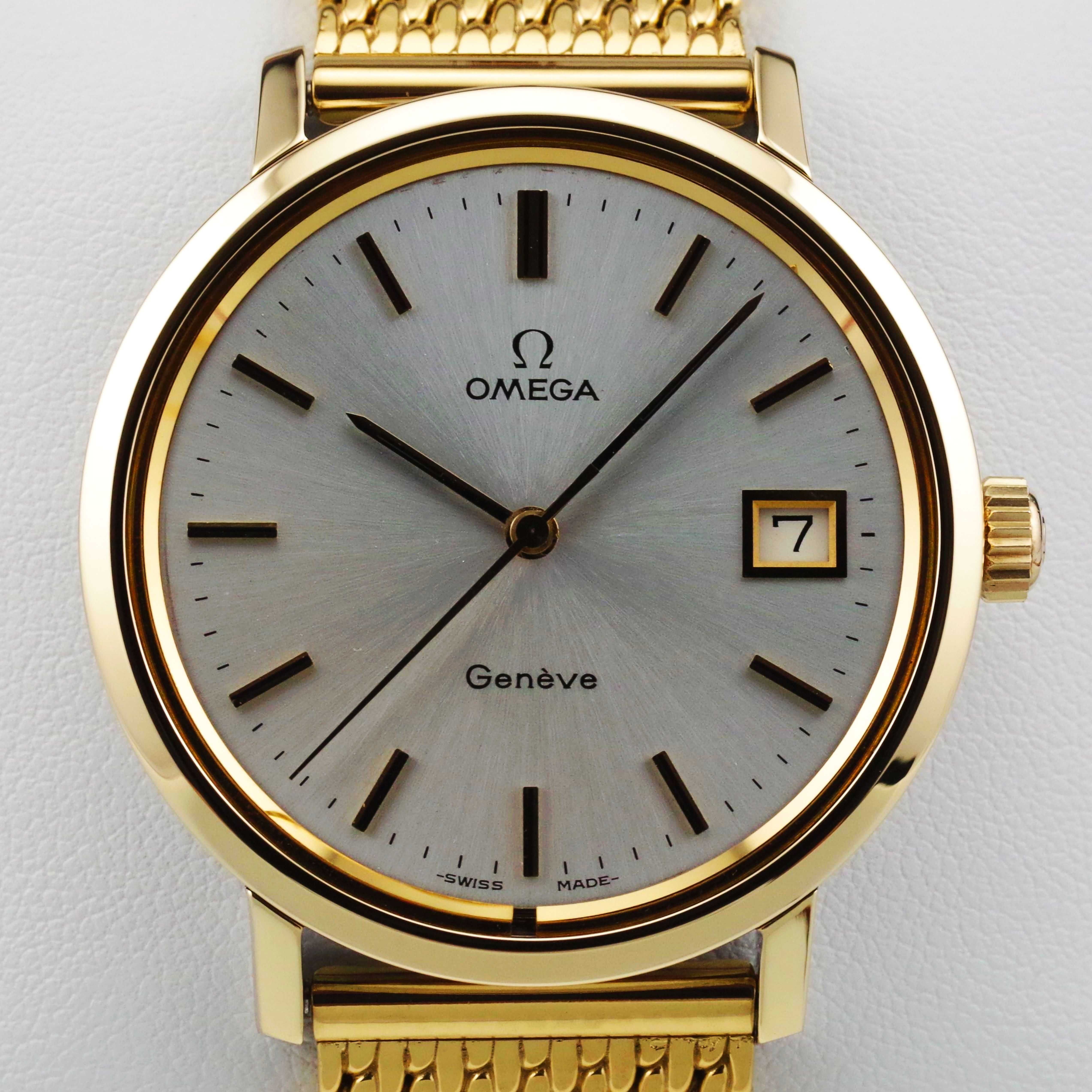 OMEGA GENEVE zegarek męski 14K / SS kaliber 1030 VINTAGE 1975 XL