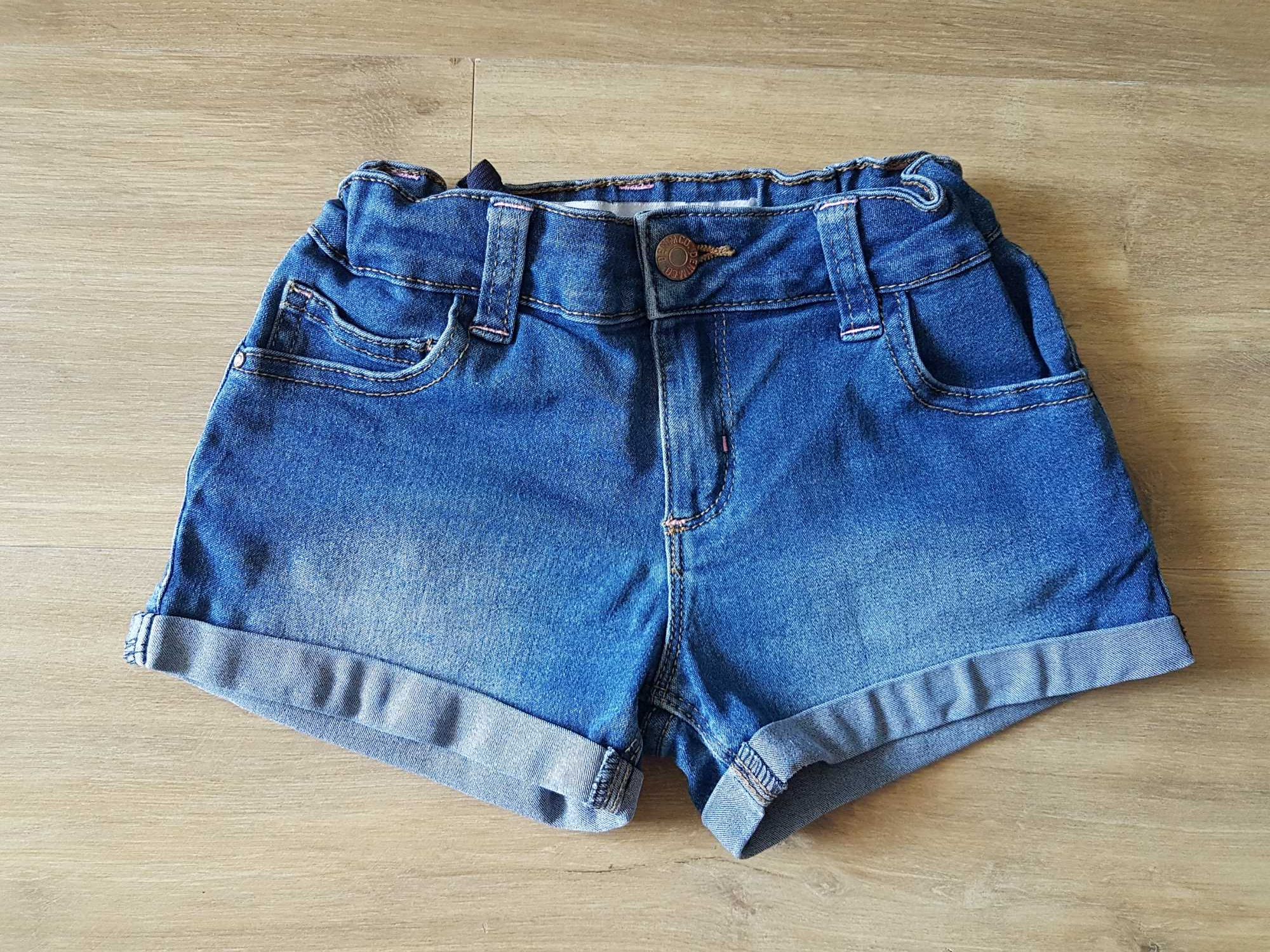 Szorty Krótkie spodenki r. 134 regulacja w pasie H&M KappAhl Denim&Co