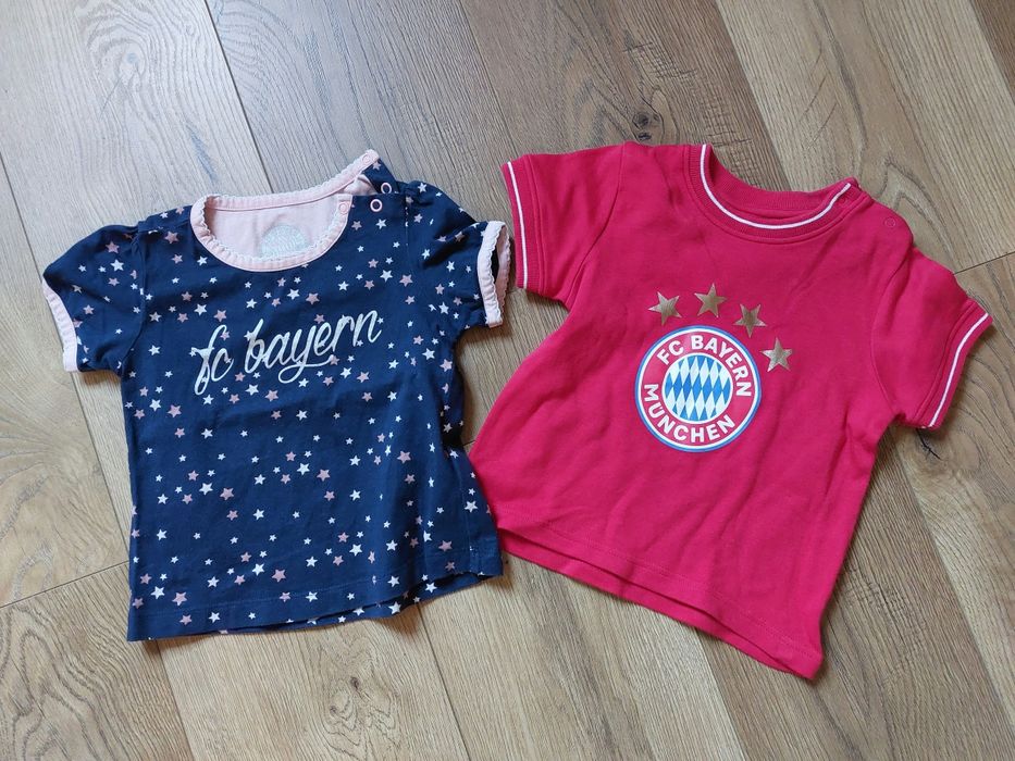 Zestaw oryginalnych koszulek Bayern Monachium rozm 74/80