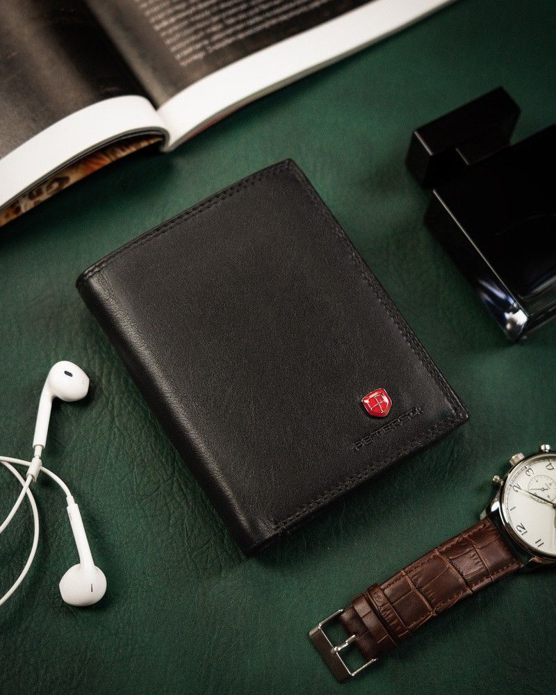 duży portfel męski z systemem rfid protect - peterson