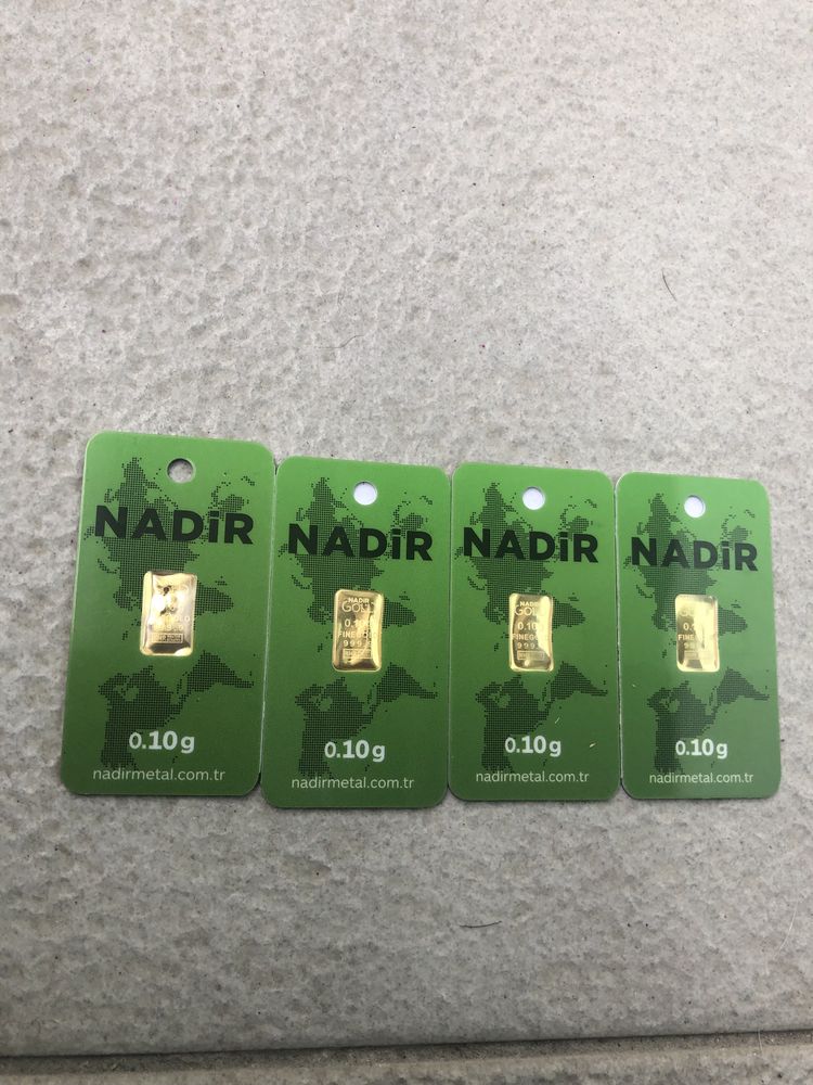 4 barras de ouro Nadir 0,10g
