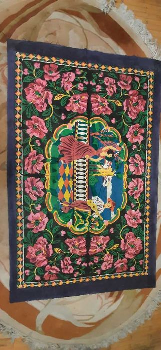 старинный винтажный настенный ковер ручной работы испанский сюжет