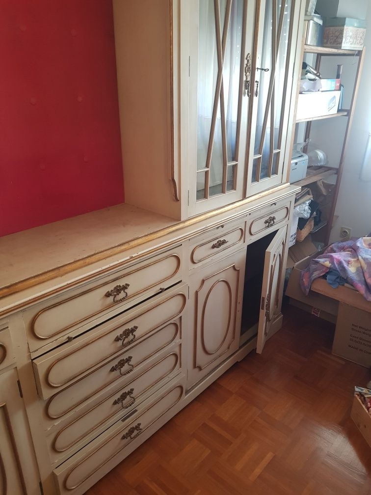 Móvel, estante com vitrine