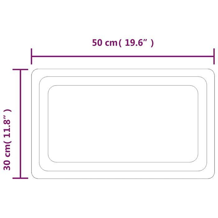 Lustro łazienkowe LED 50x30 cm, wodoodporne IP65, z USB