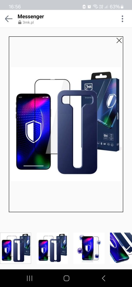Super twarde szkło hartowane na iPhone 16 Plus 3mk Hardy Tempered Glas