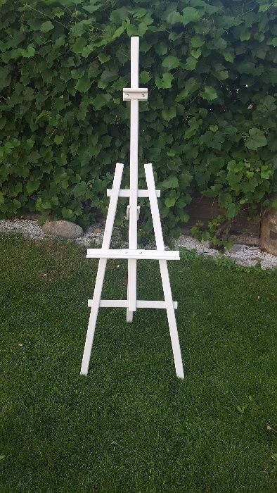Biała sztaluga trójnożna drewniana - 178 cm
