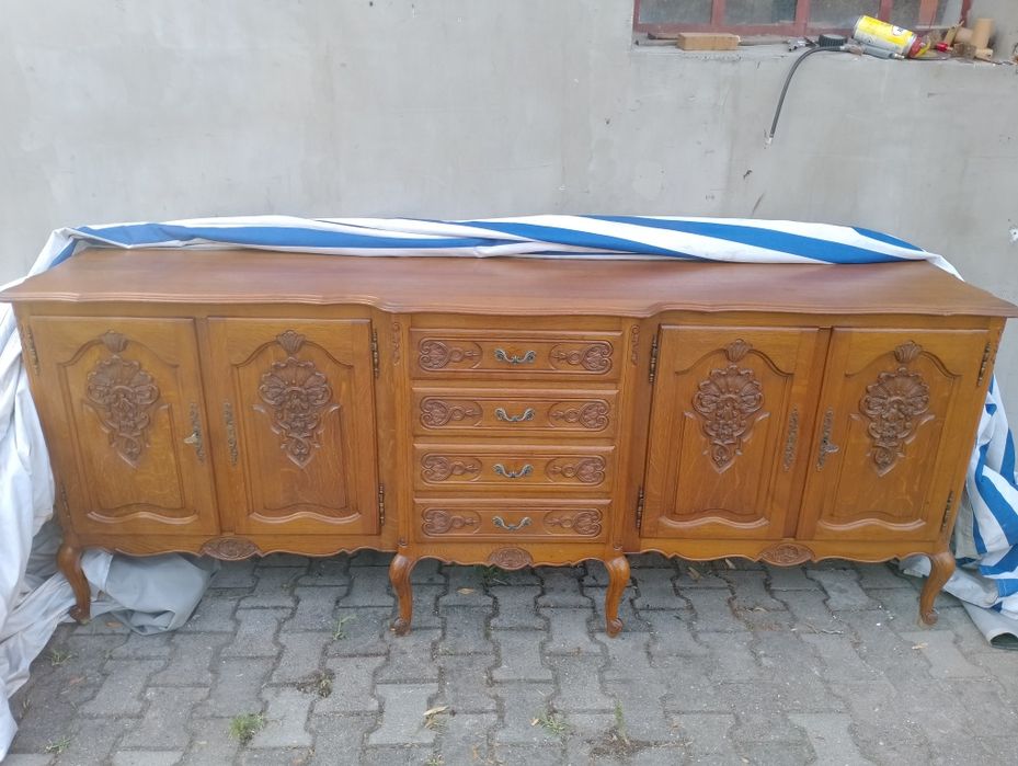 Piękna stylowa duża komoda ludwik dębowa