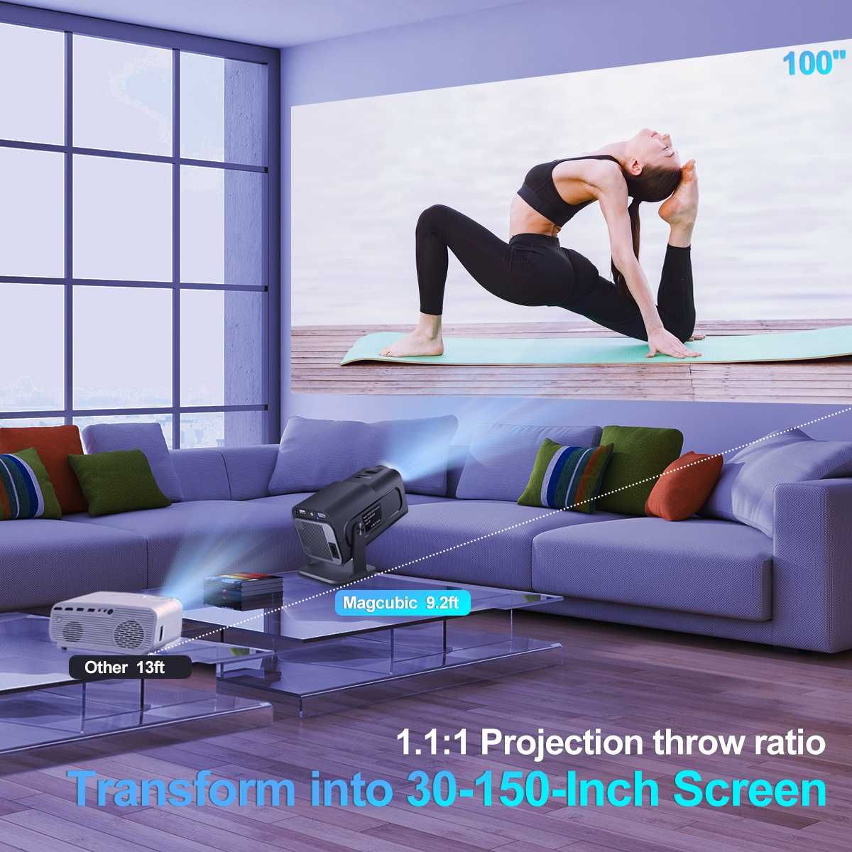 Projektor rzutnik 4K ANDROID WIFI FULL HD Magcubic HY320 czarny