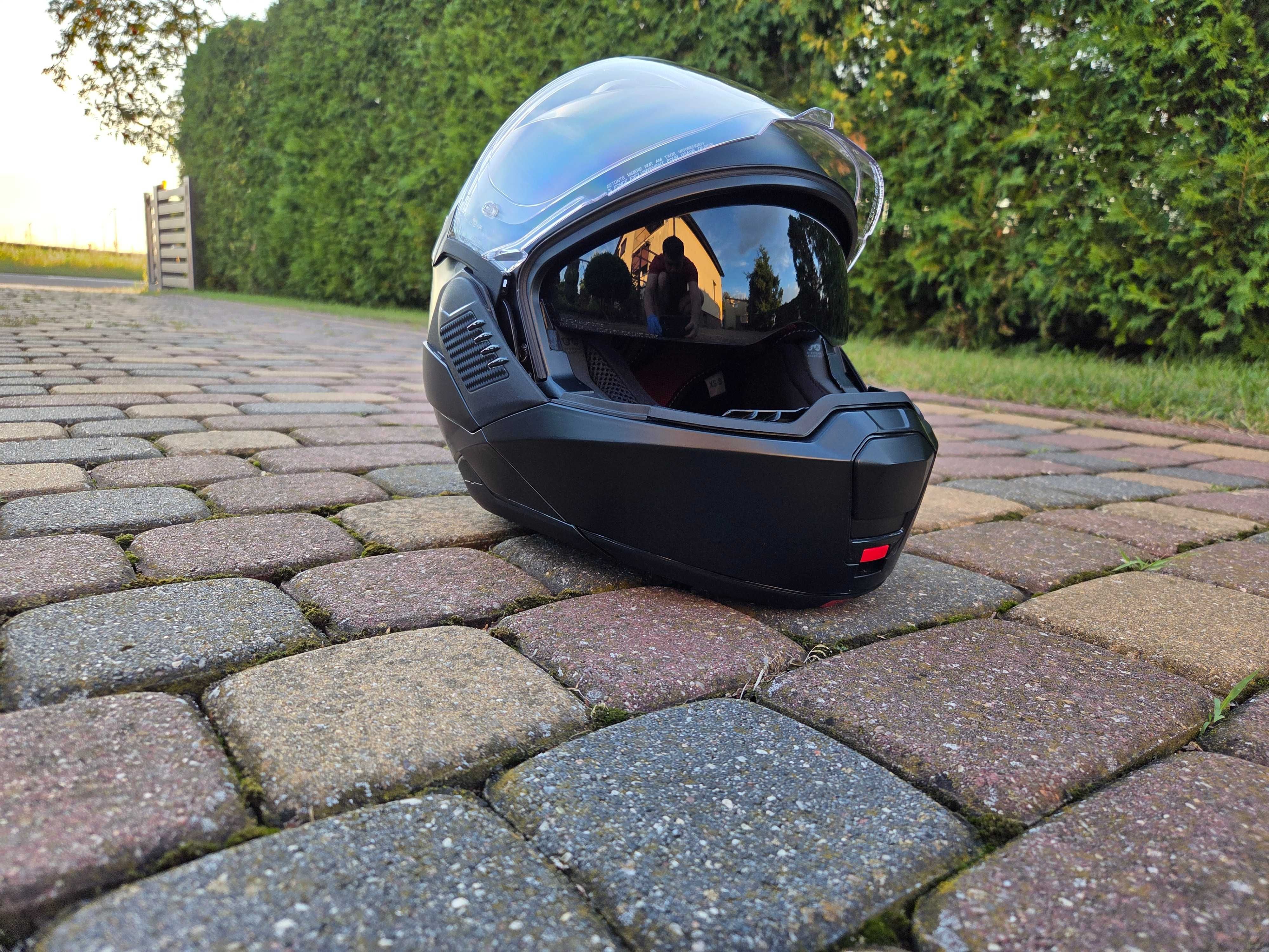 Kask motocyklowy szczękowy Nolan N120-1 czarny mat rozmiar S