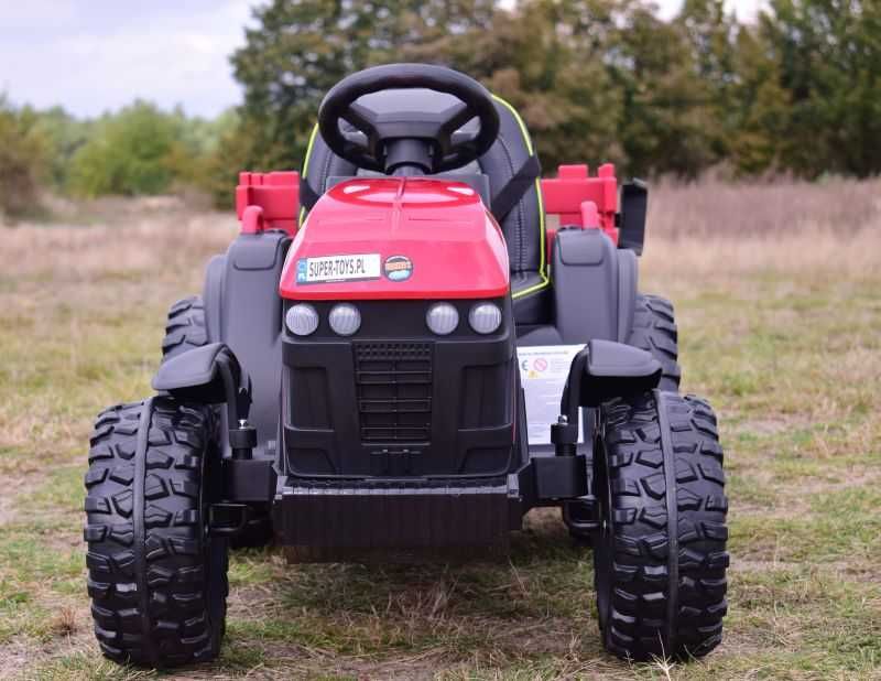 Autko TRAKTOR Z PRZYCZEPĄ NA AKUMULATOR dla dzieci pojazd zabawka