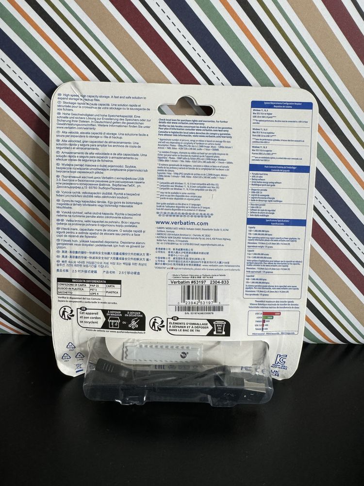 Жорсткий диск Verbatim Store 'n' Go USB 3.0 53197