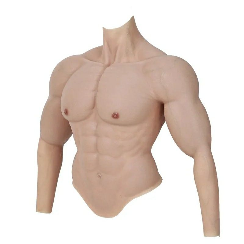 Tronco e Braços Musculados Falsos em Silicone
