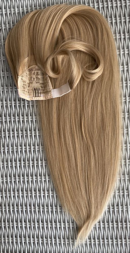 Włosy doczepiane, miodowy blond, kucyk, treska 80 cm ( 509 )