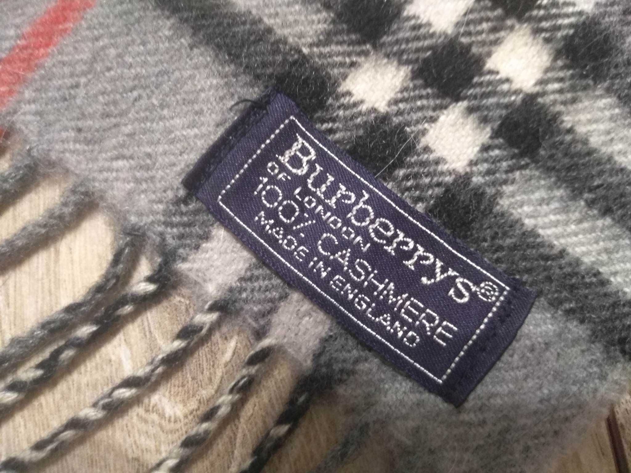 Burberrys Of London szalik kaszmir krata Made in England śliczny