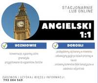 Angielski - matura, egzamin 8klasisty, nadrabianie zaległości,konwersa