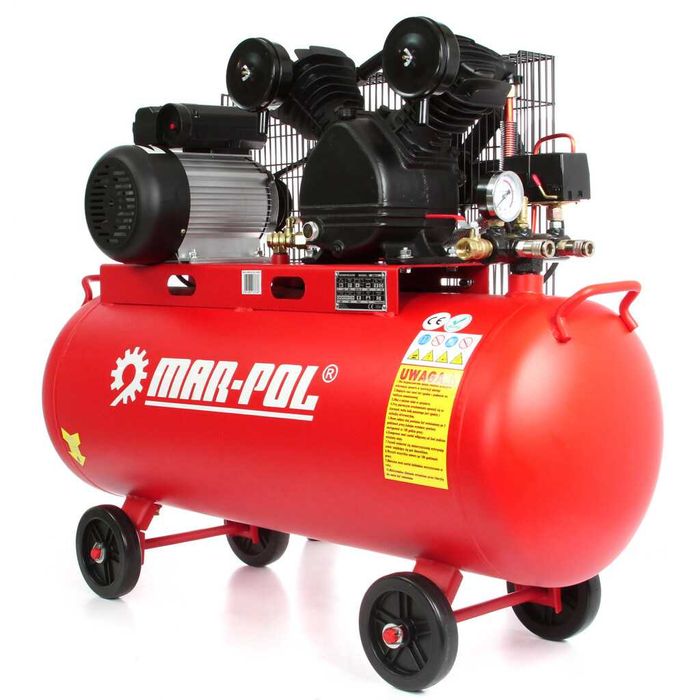 Kompresor Sprężarka 100L V 2 Tłoki MAR-POL + Zestaw
