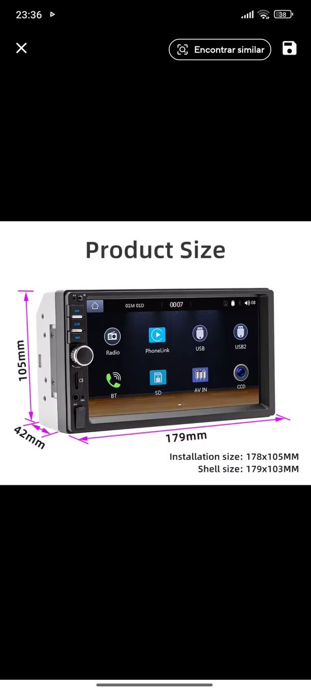 Rádio 2Din com bluetooth