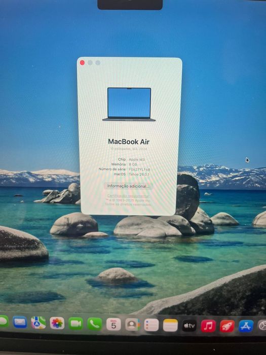 MacBook Air M3 8gb 256gb ssd quase novo sem riscos e mazelas, na caixa