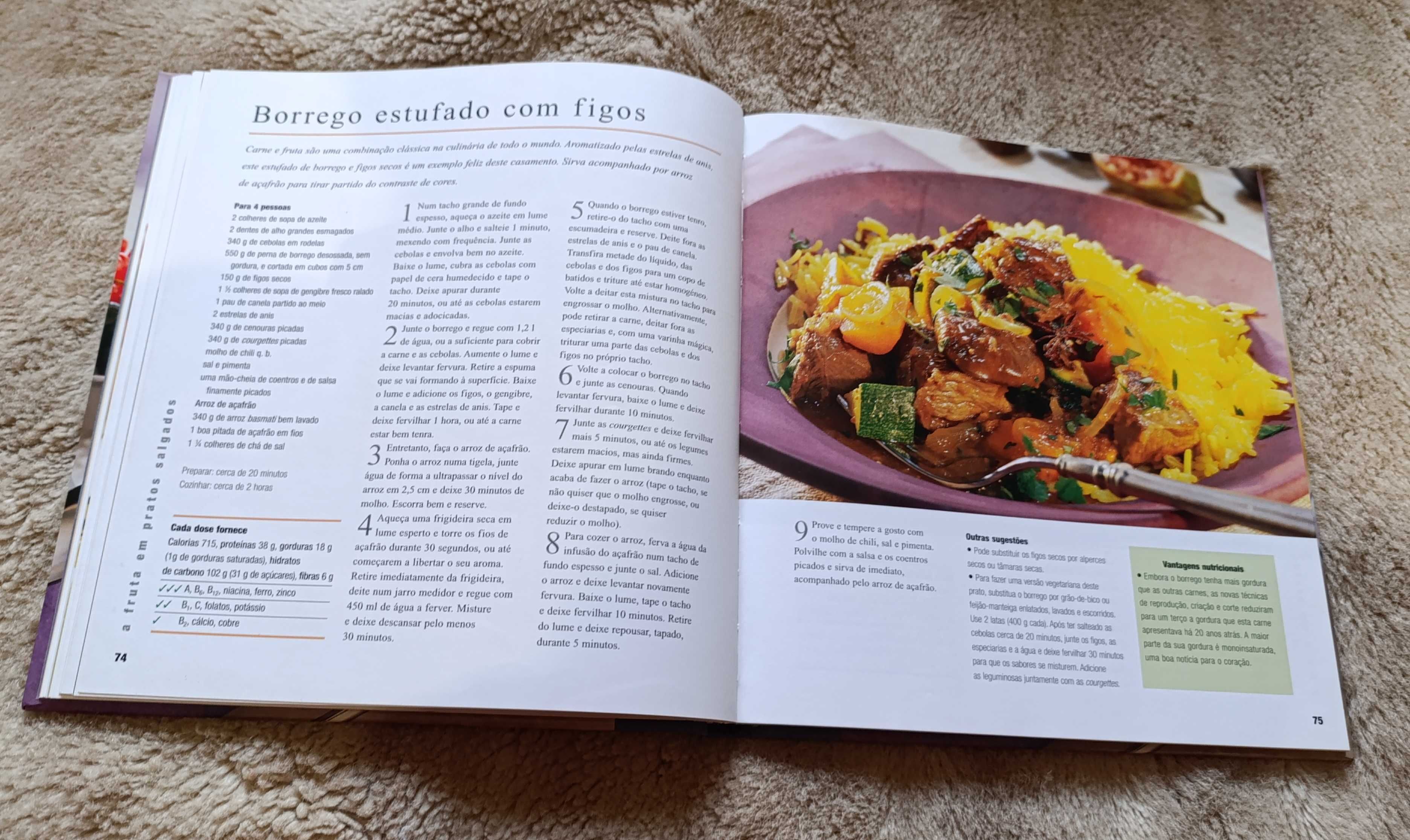 Livro Culinária Fruta & Sobremesas Capa dura 150 Pág. Cozinha Saudável
