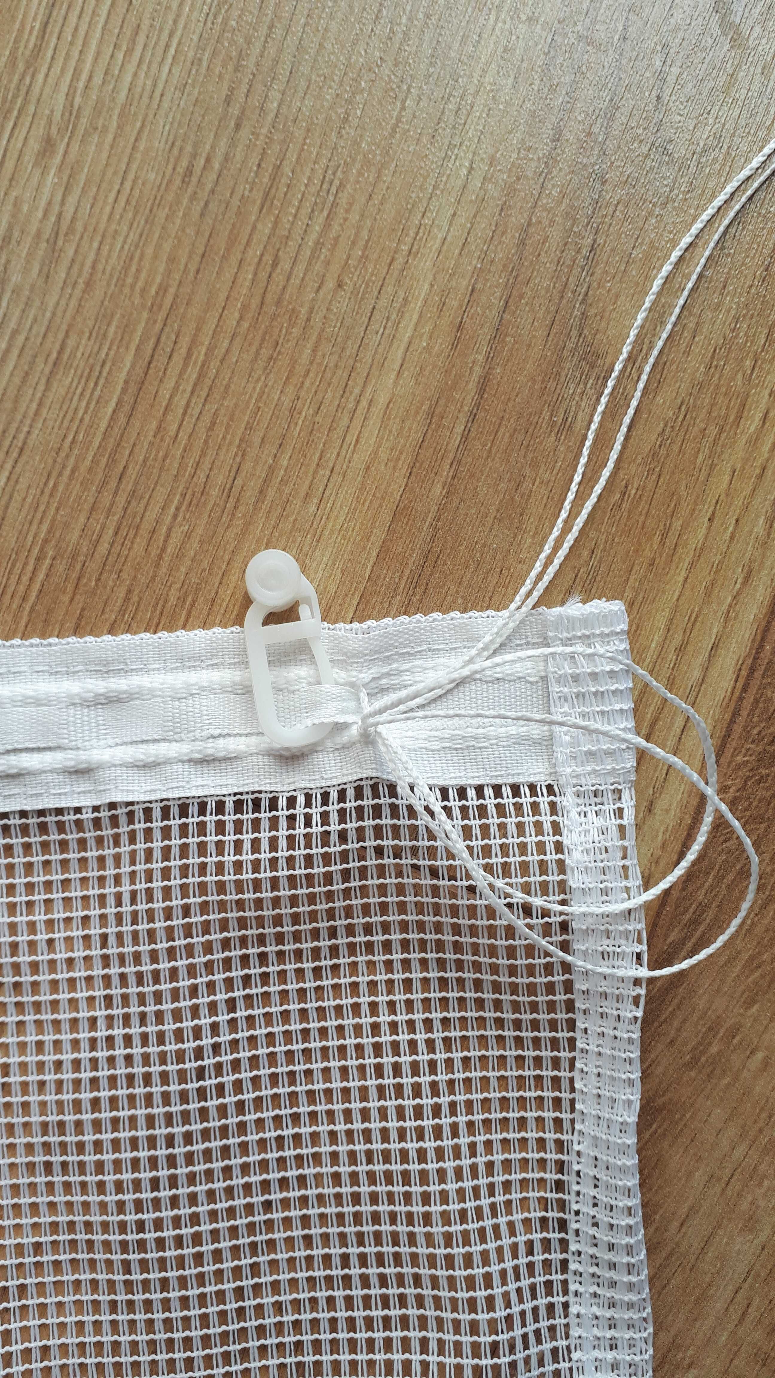 Firana biała wysokość 120 cm, długość 3,25 m, po zmarszczeniu 1,76 m
