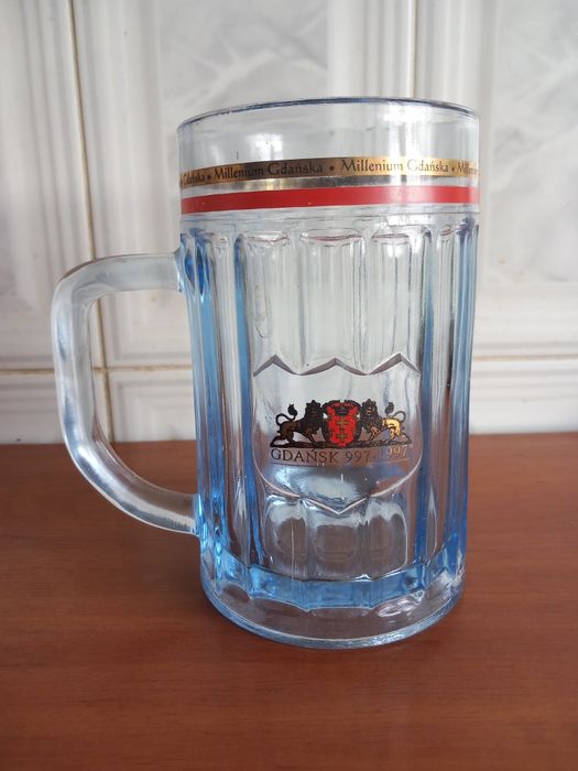 Zabytkowy - 28 letni 1 litrowy kufel do piwa 1000 lat Gdańska