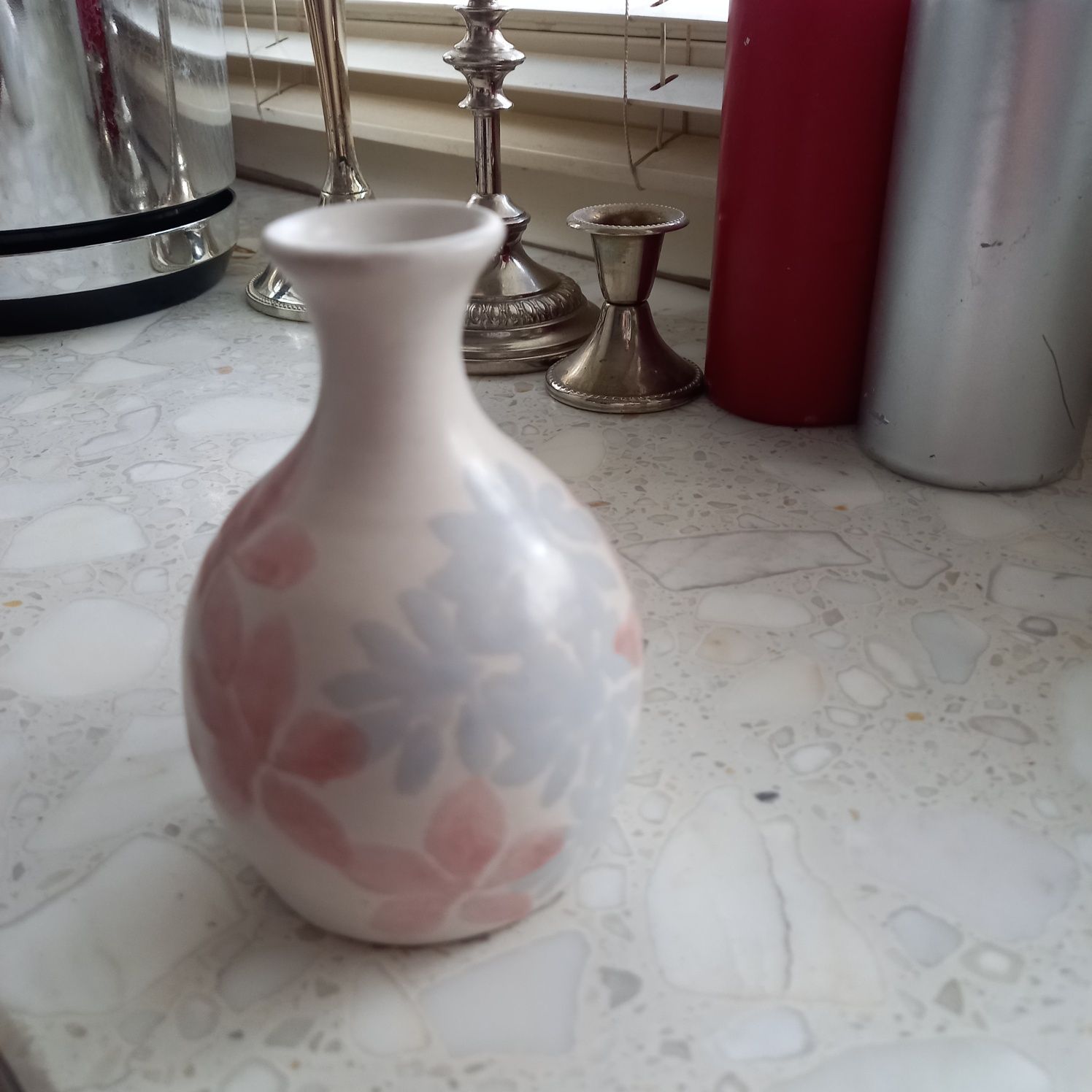 Piękny flakon z lat 80. sygnowany Studio Pottery unikat wazon wazonik