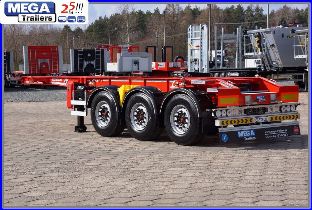 Naczepa do przewozu Tank Kontenerów 20 FT  MEGA TRAILERS  GOTOWE, podwozie 3 x SAF/Intra pod TANK kontener 20 Ft pełny ADR EX3!