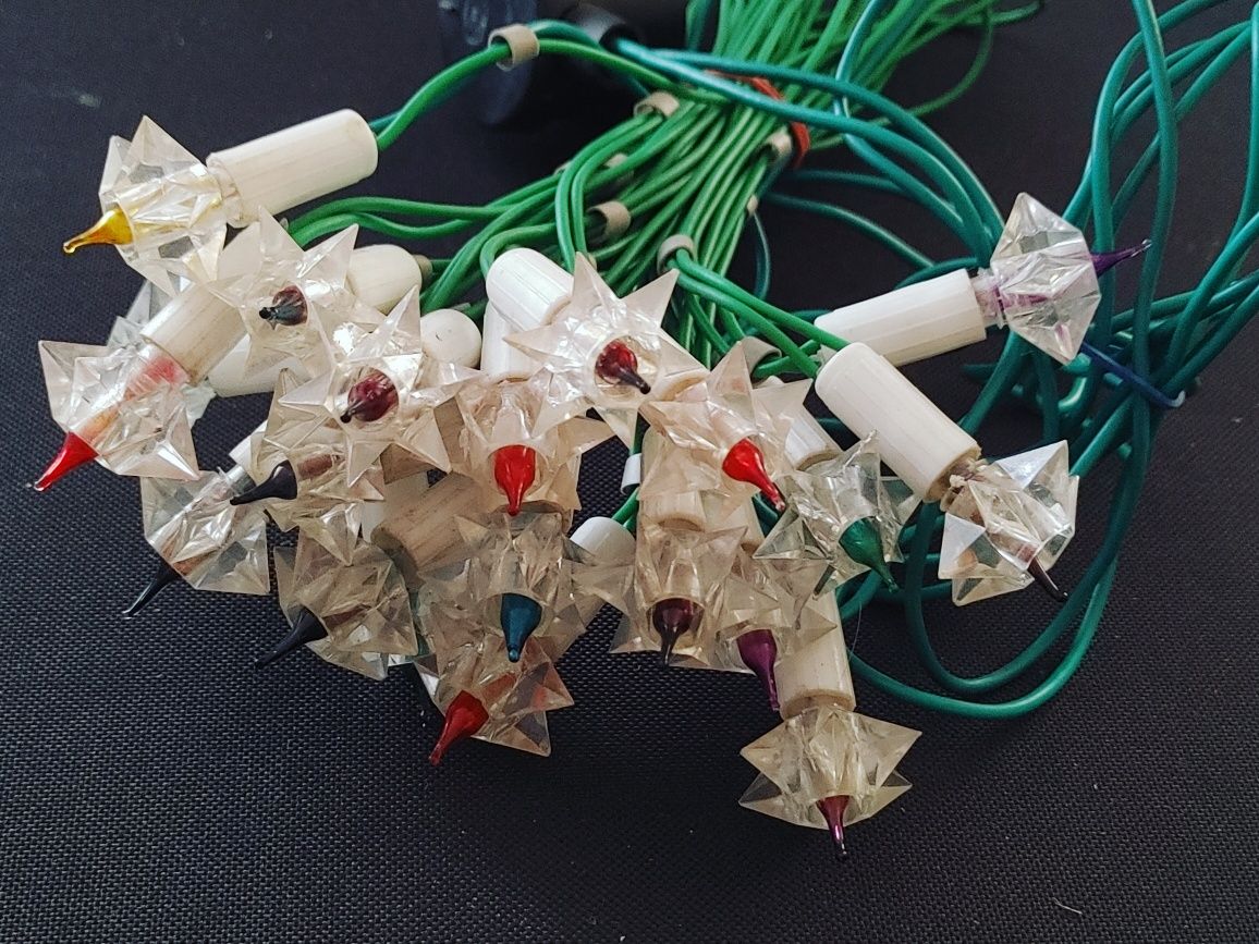 Lampki choinkowe światełka na choinkę  PRL retro vintage ozdoby