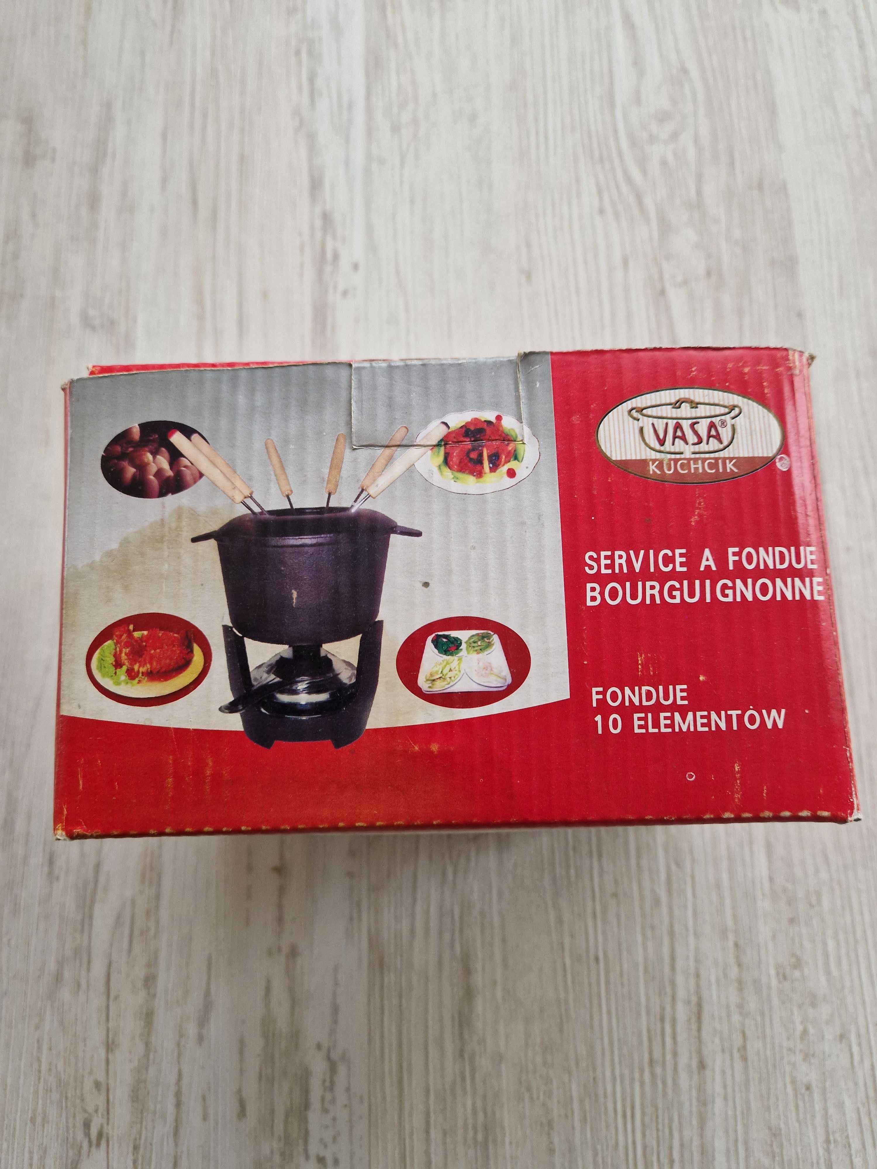 Nowy żeliwny zestaw do Fondue (10 elementów)