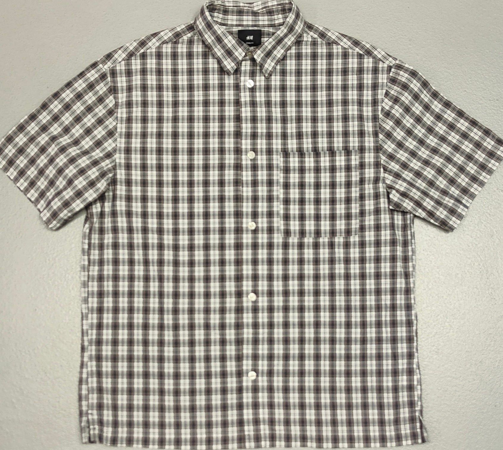 Wr) H&M oryginalna koszula krótki rękaw kratka Roz.M/L