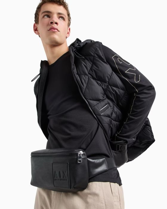 ОРИГІНАЛ | Бананка Armani Exchange, чоловіча шкіряна бананка армані