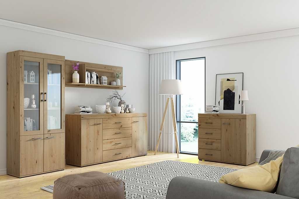 witryna salon M-17 80 cm dąb sonoma/dąb artisan